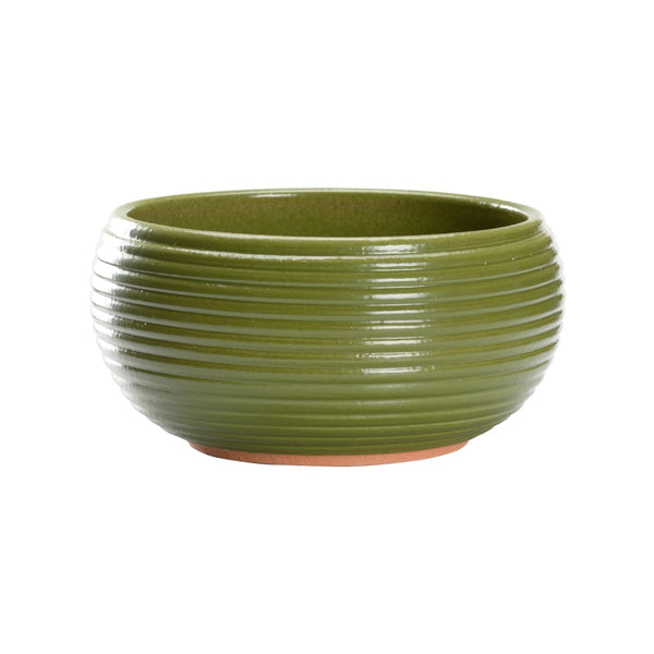 Wildwood June Ceramic Bowl — Handcrafted Italian Green Semi-Matte Glaze With Exposed Terracotta Base Accent 295832