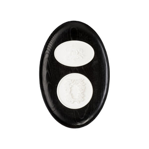 Wildwood Decatur Framed Intaglios — Onyx-Dyed Wood Frame With Bull & Oak Plaster Reliefs For Rustic Modern Charm 295842