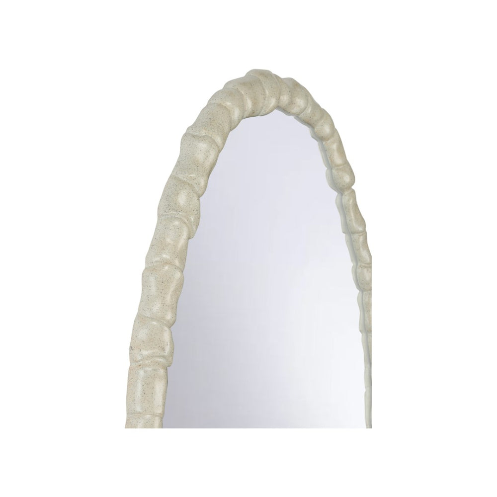 Wildwood Silvey Sculptural Wall Mirror In Warm Natural White Resin — 47" X 32" Textured Organic Frame 295848