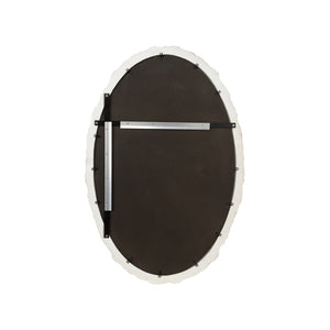Wildwood Silvey Sculptural Wall Mirror In Warm Natural White Resin — 47" X 32" Textured Organic Frame 295848