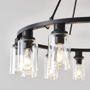 English Elm Modern Gold Branch Chandelier with Crystal Pendants for Dining and Living Rooms W5008P390857
