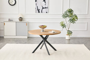 English Elm Round Foldable Mdf Dining Table with Radial Legs for Small Space Bistro Interiors Oak W3493P462093