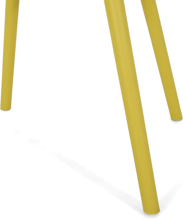 English Elm Christopher Knight Home® - LOTUS Outdoor Dining Chairs Set of 4 – Weather-Resistant Polypropylene with Diamond Pattern Comfort and Durability Yellow 26.75 L x 26.5 W x 24 H N776P243064Y