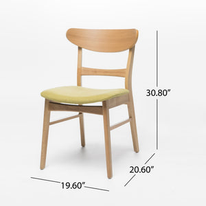 English Elm Christopher Knight Home® - Dining Chair - Plush Green Upholstered Seat With Mid-Century Modern Design And Sturdy Wood Legs 58915.00GTE