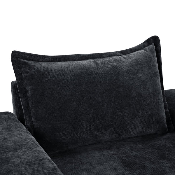 English Elm Christopher Knight Home® - Chenille Oversized Armchair with Thick Cushion and Wide Armrests, Ergonomic Back for Cozy Living Spaces Black N763P314419B