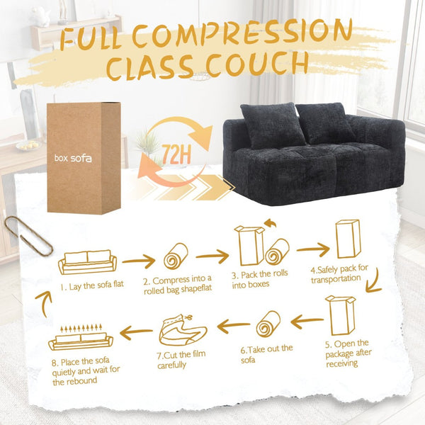 English Elm United Chenille Loveseat Sofa - Cozy Modular Sleeper For Minimalist Living Room & Apartment Spaces W1568P255151-GIGA