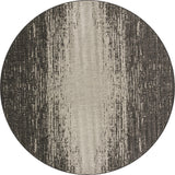 Unique Loom Outdoor Modern Ombre Machine Made Abstract Rug Charcoal Gray, Ivory/Gray 10' 8" x 10' 8"