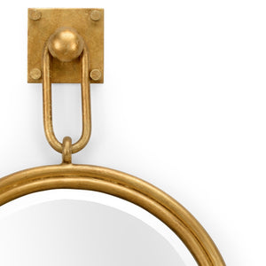 Wildwood Lucia Antique Gold Leaf Mirror With Beveled Glass & Square Hook — Warm Iron Frame Accent (23.5"X17") 296032