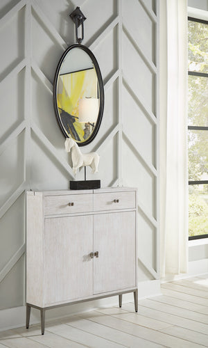 Wildwood Tobago Oval Mirror With Antiqued Bronze Iron Frame, Beveled Glass & Square Hook — Elegant Focal Piece 296037