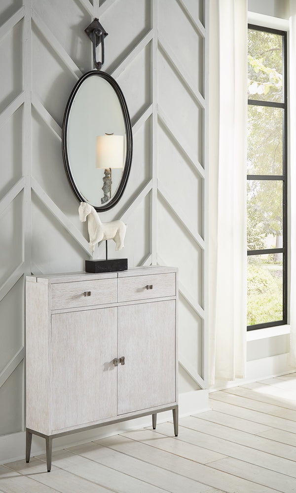 Wildwood Tobago Oval Mirror With Antiqued Bronze Iron Frame, Beveled Glass & Square Hook — Elegant Focal Piece 296037