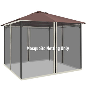 English Elm Outsunny Gazebo Mesh Sidewall Netting Four Zip Panels Bug Screen Patio Canopy W2225P200840