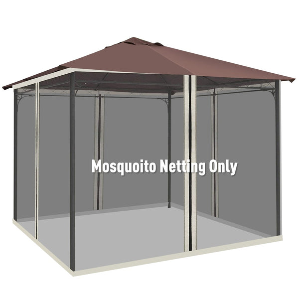 English Elm Outsunny Gazebo Mesh Sidewall Netting Four Zip Panels Bug Screen Patio Canopy W2225P200840