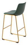 Augusta Barstool - Set of 2 Green & Gold 109961 Zuo Modern