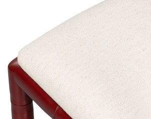 Sarreid Brighton Bamboo Side Chair Set Of 2 - Stylish Red With Birch Frame & White Sailcloth Elegance Red  29619