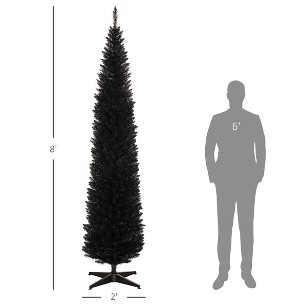 English Elm Snow Flocked Pink Pencil Artificial Christmas Tree for Entryway or Bedroom Corner T3971P414722