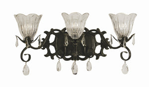 Framburg 3-light Organic Feminine Frame Sconce With Crystal Accents For Casual And Formal Decor Elegance Mahogany Bronze Metal 2963 Mb