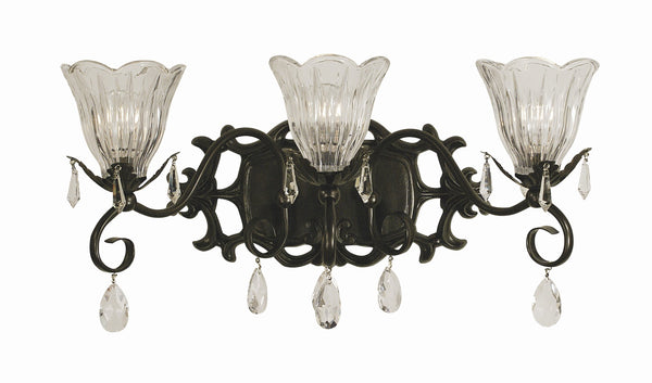 Framburg 3-light Organic Feminine Frame Sconce With Crystal Accents For Casual And Formal Decor Elegance Mahogany Bronze Metal 2963 Mb