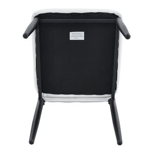 English Elm Set of 4 Brown Shell-Pattern Dining Chairs with Ergonomic Tech Fabric, Sturdy Metal Legs, 37" White+Black W1151P359597