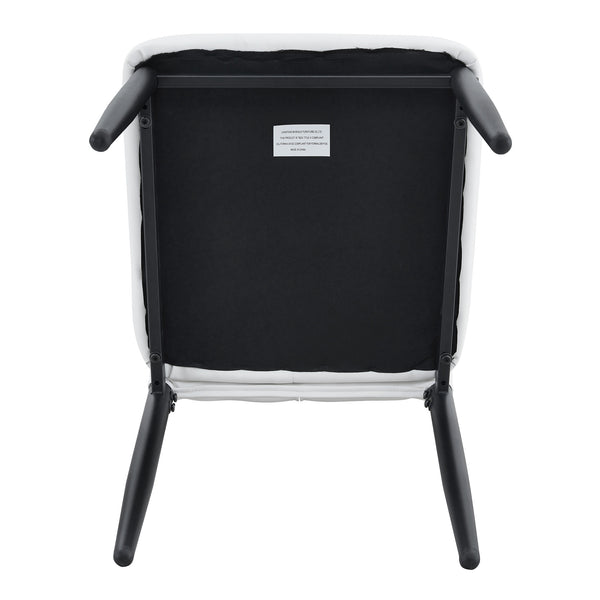 English Elm Set of 4 Brown Shell-Pattern Dining Chairs with Ergonomic Tech Fabric, Sturdy Metal Legs, 37" White+Black W1151P359597