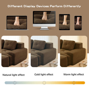 English Elm 117" Modern L-Shaped Modular Sectional Sofa - Versatile Corduroy Couch With Movable Ottoman & Tufting W714S01504