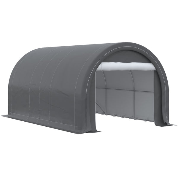 English Elm Outsunny 10x16 Portable Carport Steel Frame Pe Canopy Shelter for Vehicles Gear W2225P200867