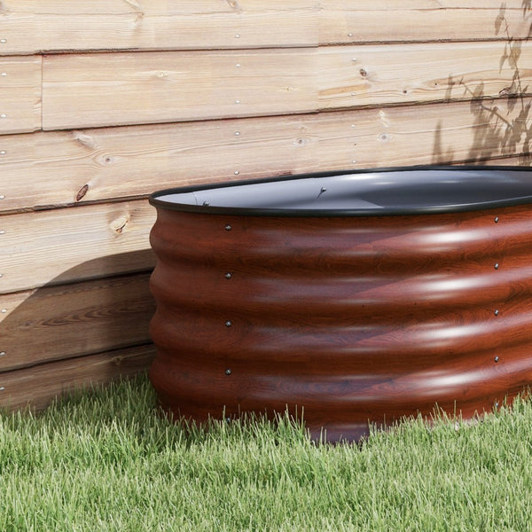 English Elm Outsunny 3.5' X 2' Galvanized Metal Raised Garden Bed Kit - Durable Elevated Planter For Flowers & Herbs W2225P174440-GIGA