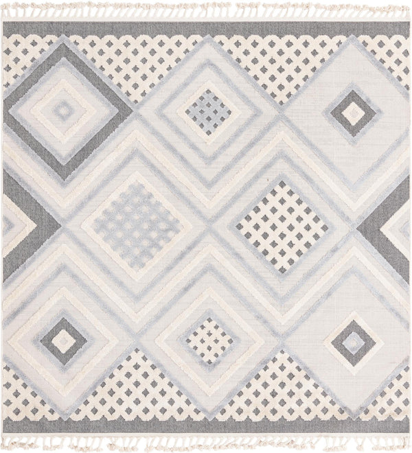 Unique Loom Arlo Hannah Machine Made Geometric Rug Sandy Beige, Gray/Beige/Black 7' 10" x 7' 10"