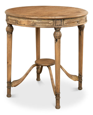 Sarreid French Tea Table - Elegant Warm Brown Pine Finish, Handcrafted In Beijing For Timeless Style Brown  29697