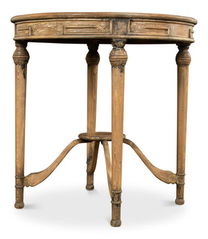 Sarreid French Tea Table - Elegant Warm Brown Pine Finish, Handcrafted In Beijing For Timeless Style Brown  29697