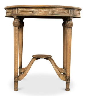 Sarreid French Tea Table - Elegant Warm Brown Pine Finish, Handcrafted In Beijing For Timeless Style Brown  29697