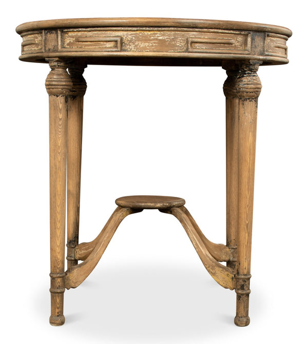 Sarreid French Tea Table - Elegant Warm Brown Pine Finish, Handcrafted In Beijing For Timeless Style Brown  29697