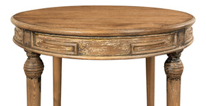 Sarreid French Tea Table - Elegant Warm Brown Pine Finish, Handcrafted In Beijing For Timeless Style Brown  29697