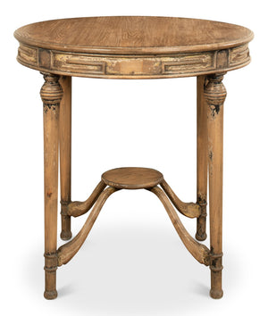 Sarreid French Tea Table - Elegant Warm Brown Pine Finish, Handcrafted In Beijing For Timeless Style Brown  29697