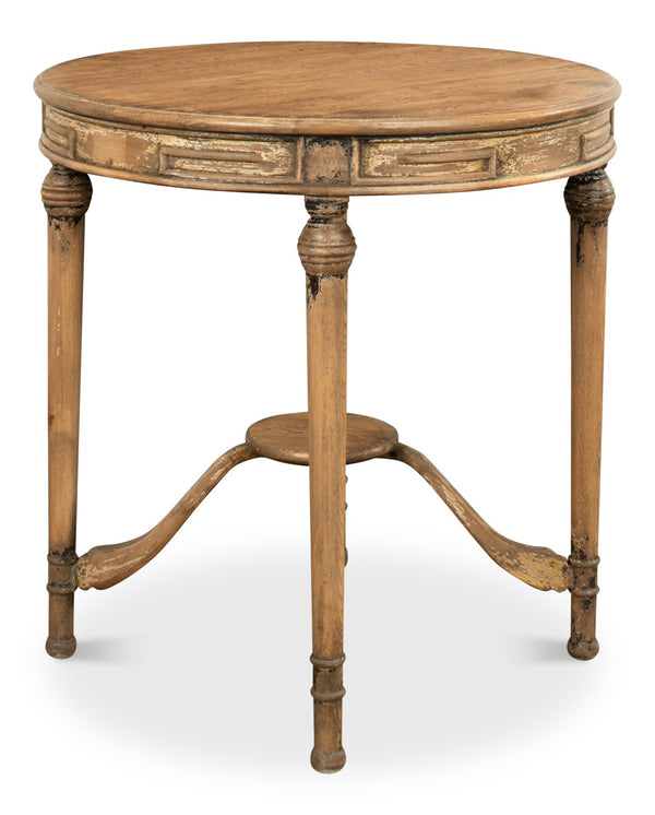 Sarreid French Tea Table - Elegant Warm Brown Pine Finish, Handcrafted In Beijing For Timeless Style Brown  29697