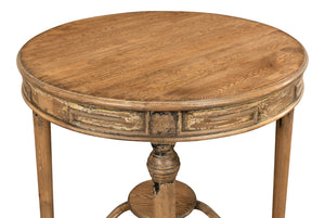 Sarreid French Tea Table - Elegant Warm Brown Pine Finish, Handcrafted In Beijing For Timeless Style Brown  29697