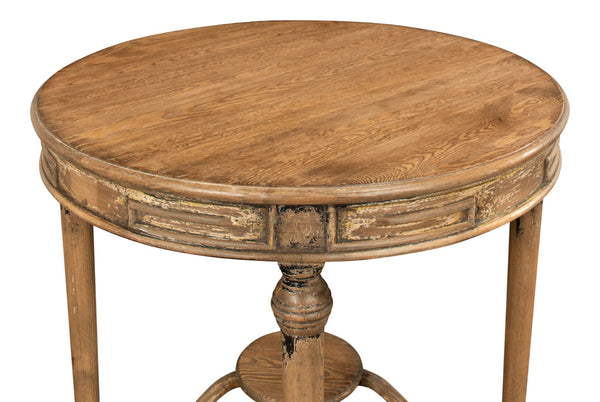 Sarreid French Tea Table - Elegant Warm Brown Pine Finish, Handcrafted In Beijing For Timeless Style Brown  29697
