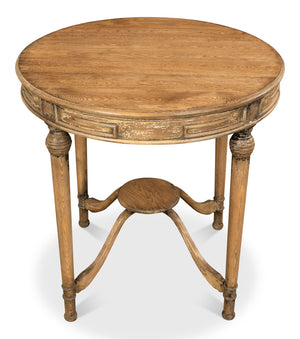 Sarreid French Tea Table - Elegant Warm Brown Pine Finish, Handcrafted In Beijing For Timeless Style Brown  29697