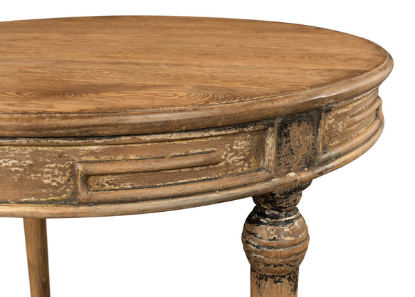 Sarreid French Tea Table - Elegant Warm Brown Pine Finish, Handcrafted In Beijing For Timeless Style Brown  29697