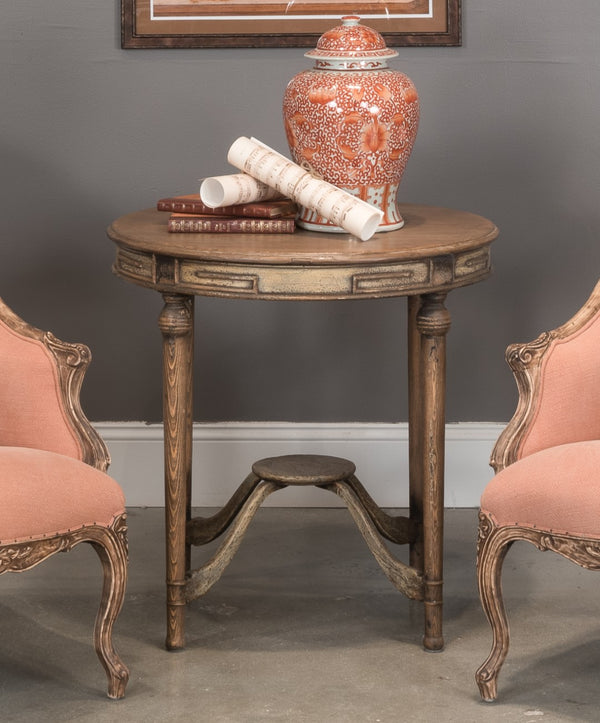 Sarreid French Tea Table - Elegant Warm Brown Pine Finish, Handcrafted In Beijing For Timeless Style Brown  29697