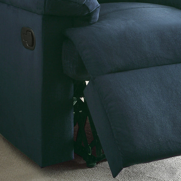 English Elm Arcadia Plush Microfiber Motion Recliner with Pillow-Top Arms, Smooth Latch Mechanism for Relaxation Blue 33 L x 31 W x 28 H B2726P256699