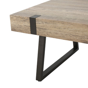 English Elm Christopher Knight Home® - COFFEE Faux Wood Industrial Coffee Table with Powder-Coated Metal Legs, Sturdy MDF Top, 43.25" L Grey 59446.00