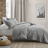 Madison Park Amara Glam/Luxury Faux Fur Comforter Set MP10-7684 Grey