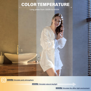 English Elm Bathroom Vanity Mirror With Smart Led Light, Anti-Fog Feature, Dimmable Colors & Durable Frame T3177P296178