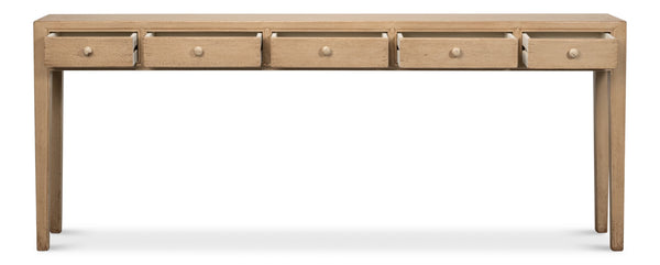 Sarreid Jeweler's Console Table - Hand-painted Pine With 5 Spacious Drawers For Elegant Storage Solutions Ivory  29721