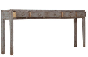 Sarreid Jeweler's Console Table - Hand-painted Pine With 5 Spacious Drawers For Elegant Storage Solutions Ivory  29721