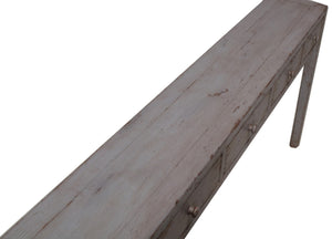 Sarreid Jeweler's Console Table - Hand-painted Pine With 5 Spacious Drawers For Elegant Storage Solutions Ivory  29721