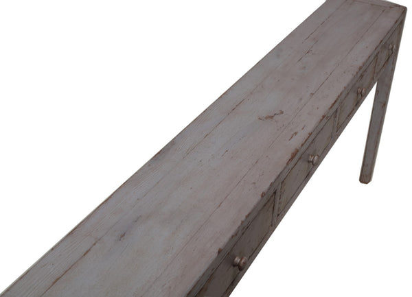 Sarreid Jeweler's Console Table - Hand-painted Pine With 5 Spacious Drawers For Elegant Storage Solutions Ivory  29721