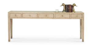 Sarreid Jeweler's Console Table - Hand-painted Pine With 5 Spacious Drawers For Elegant Storage Solutions Ivory  29721