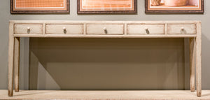 Sarreid Jeweler's Console Table - Hand-painted Pine With 5 Spacious Drawers For Elegant Storage Solutions Ivory  29721