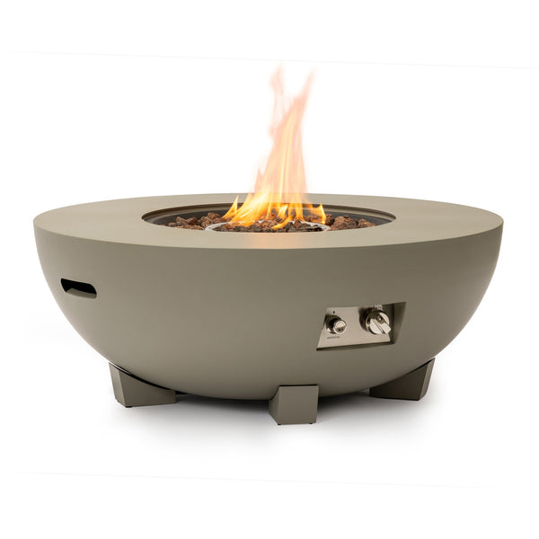 English Elm 36_inch Grey Iron Fire Pit Table with Push-Button Ignition, Adjustable Flame, 10ft Hose & Cover W3131P277176
